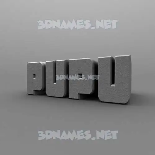 pupu in Solid Grey style - 3D name wallpaper