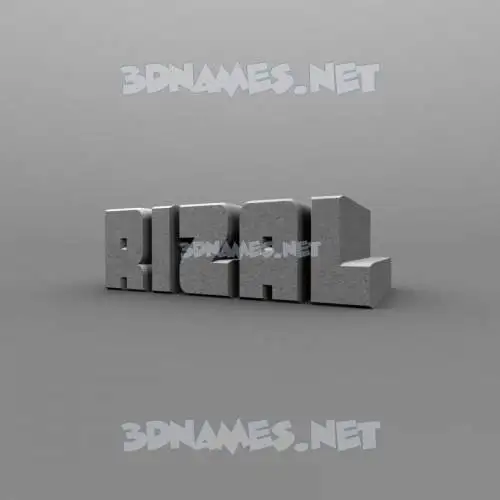 rizal in Solid Grey style - 3D name wallpaper