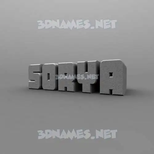 sorya in Solid Grey style - 3D name wallpaper