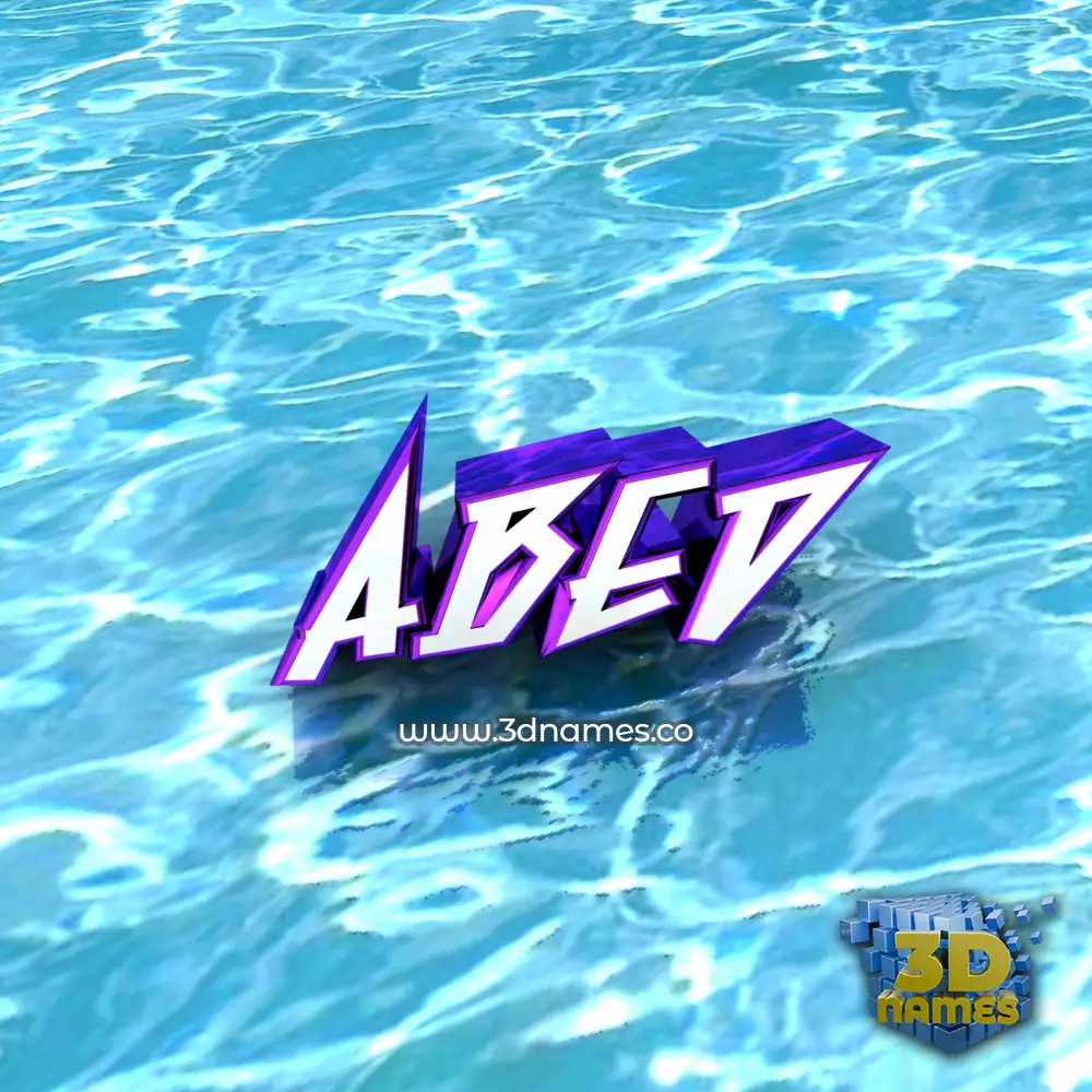 abed in Water style - 3D name wallpaper