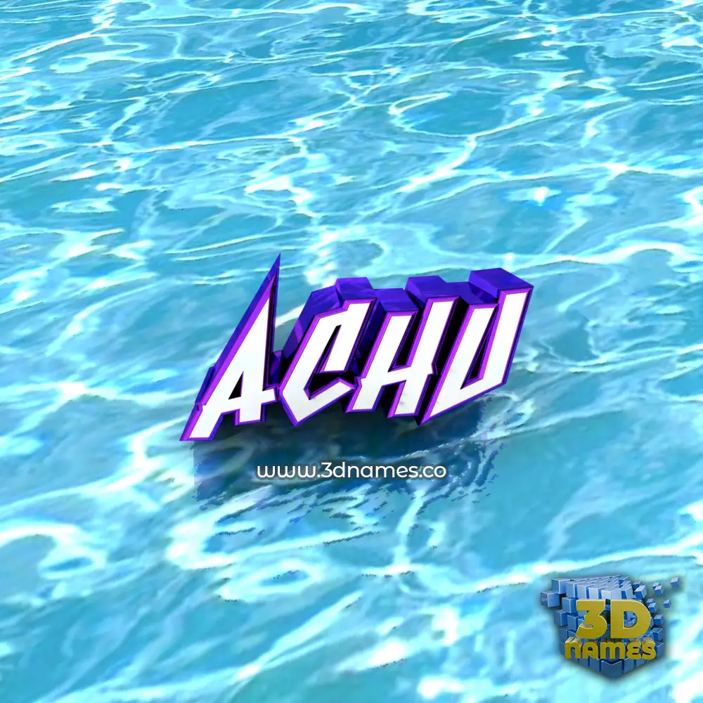 achu in Water style - 3D name wallpaper