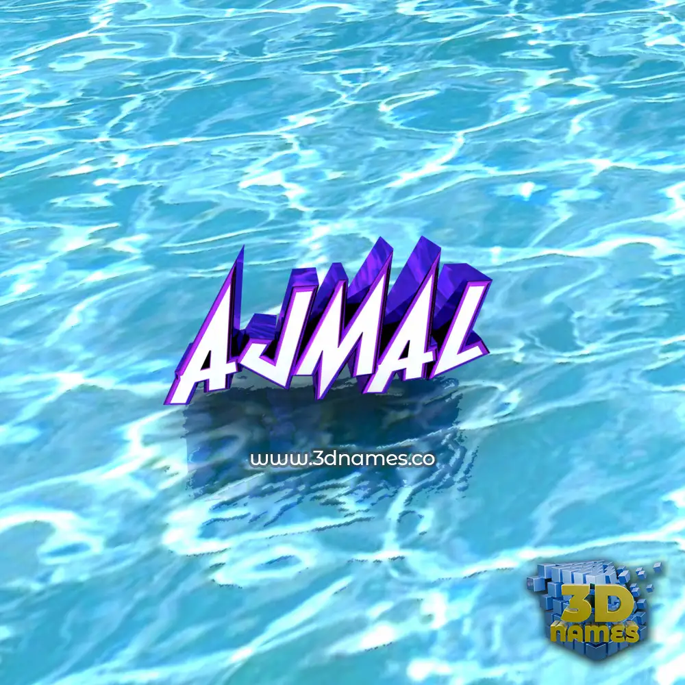 ajmal in Water style - 3D name wallpaper