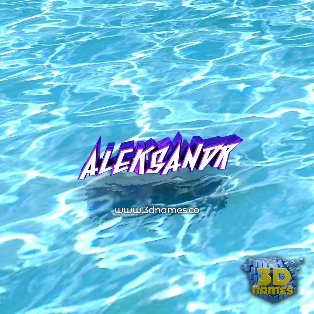 aleksandr in Water style - 3D name wallpaper