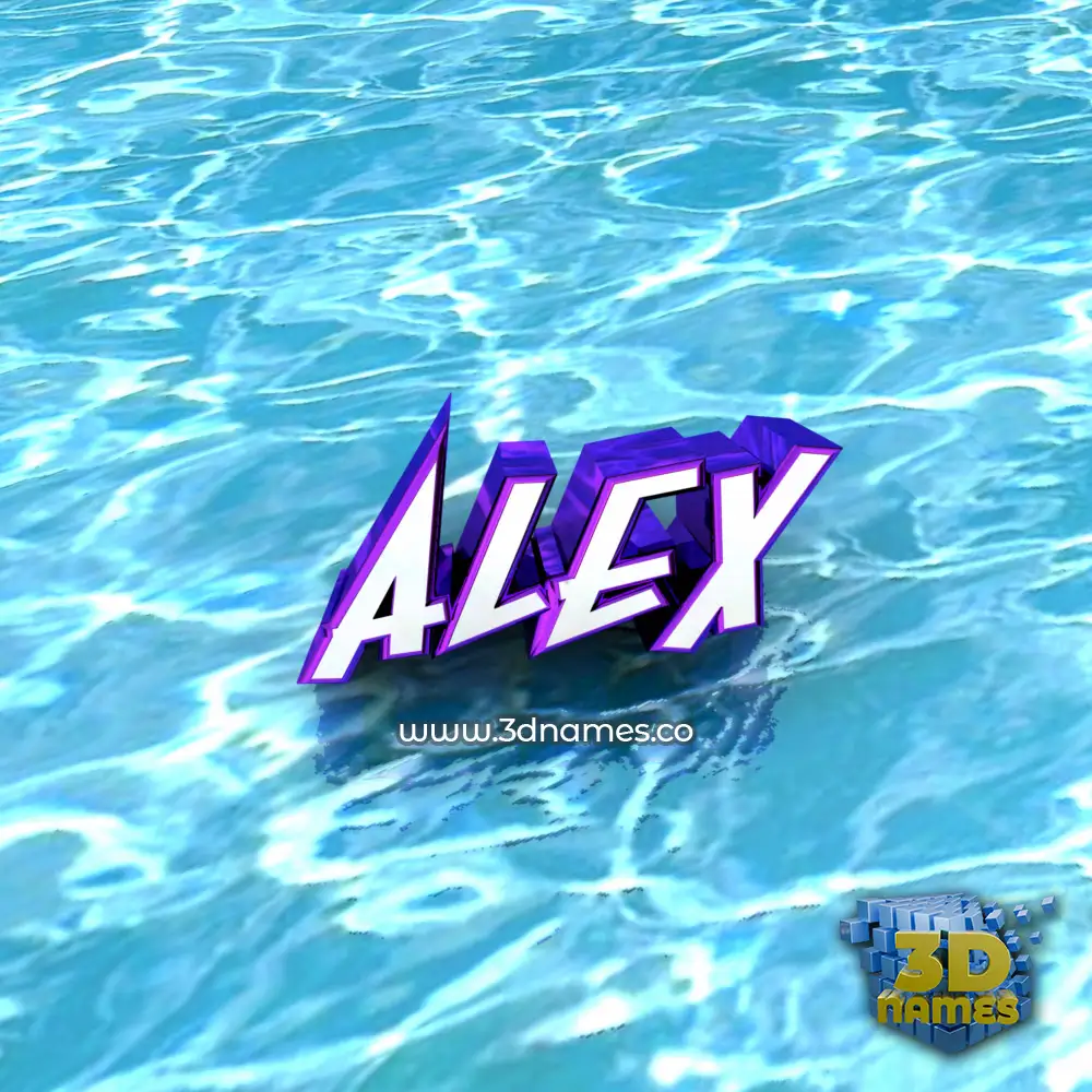 alex in Water style - 3D name wallpaper