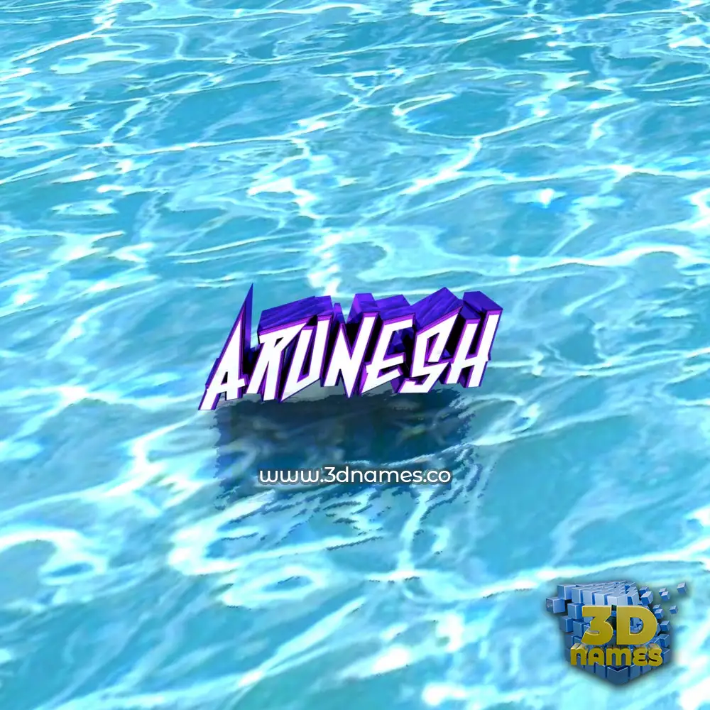 arunesh in Water style - 3D name wallpaper