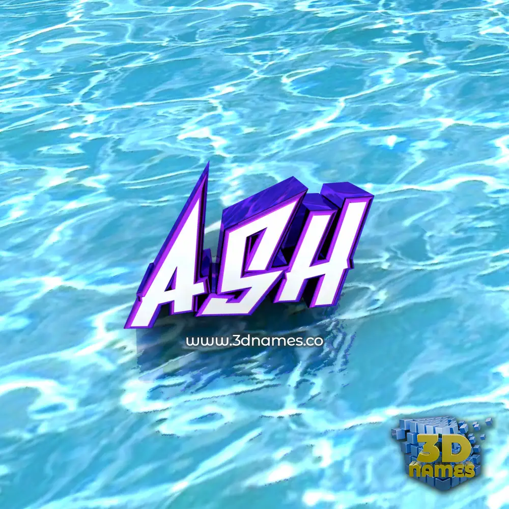 ash in Water style - 3D name wallpaper