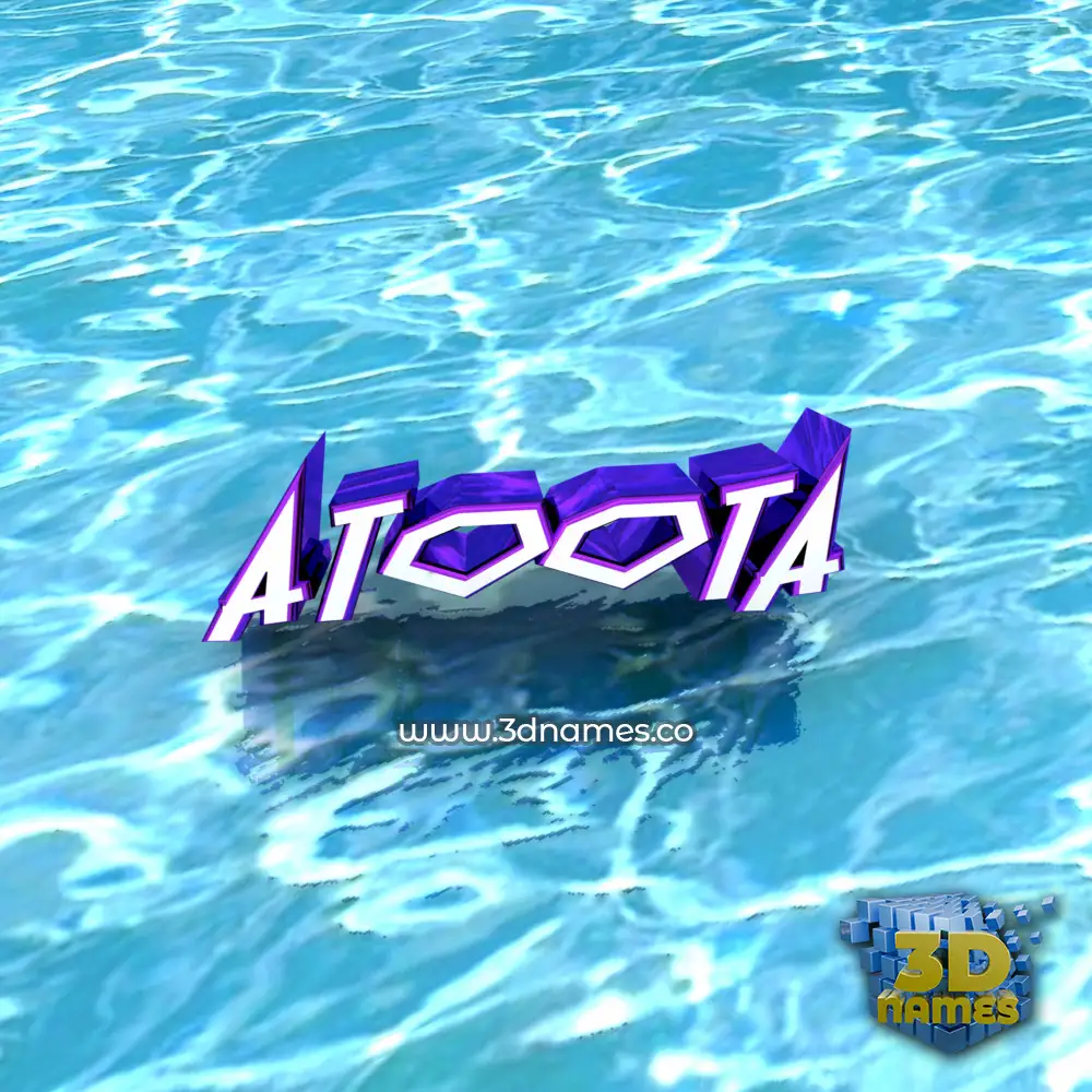 atoota in Water style - 3D name wallpaper
