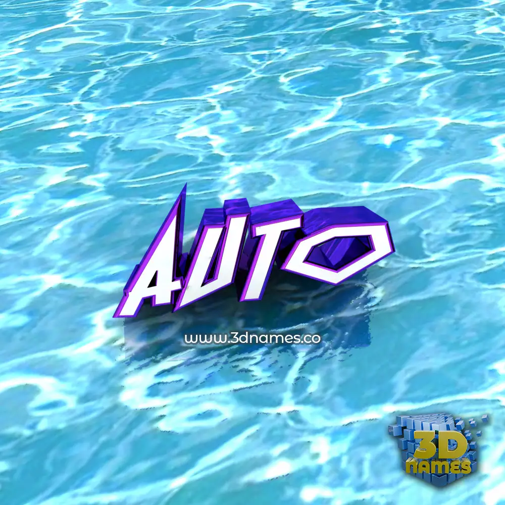 auto in Water style - 3D name wallpaper