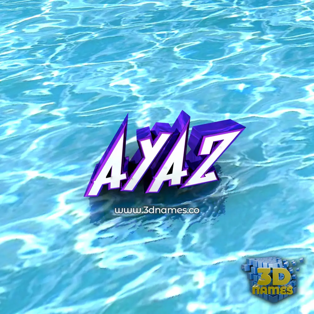 ayaz in Water style - 3D name wallpaper