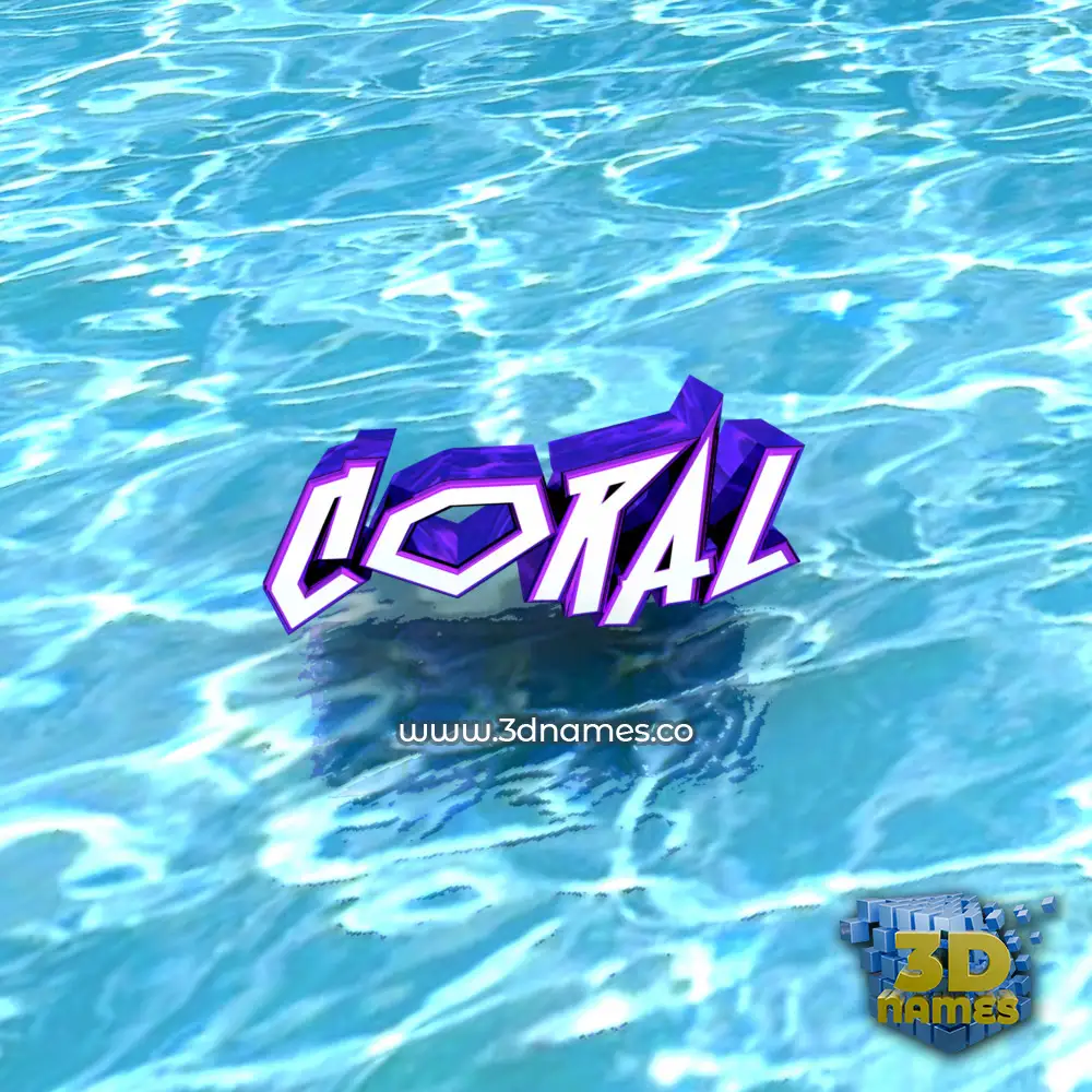 coral in Water style - 3D name wallpaper