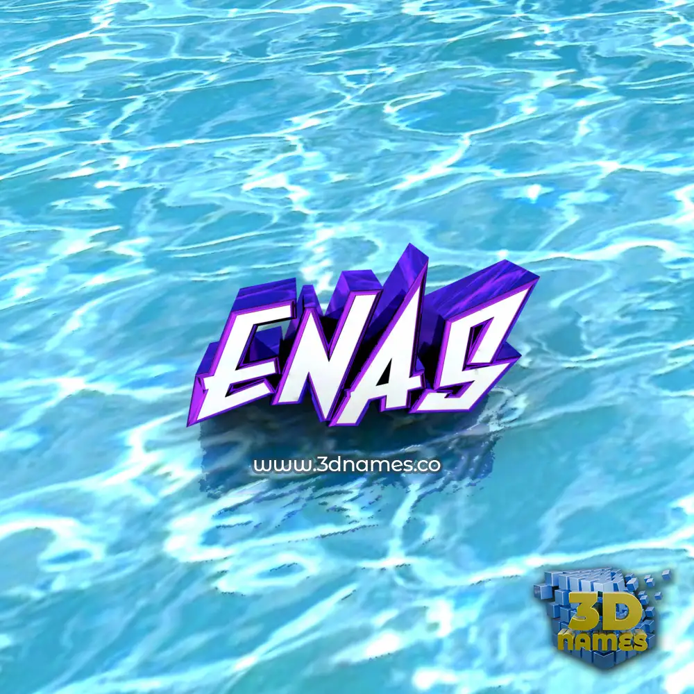 enas in Water style - 3D name wallpaper