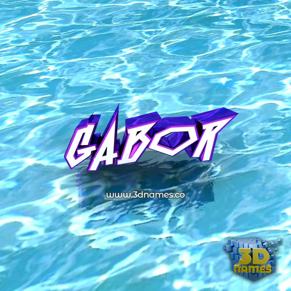 gabor in Water style - 3D name wallpaper