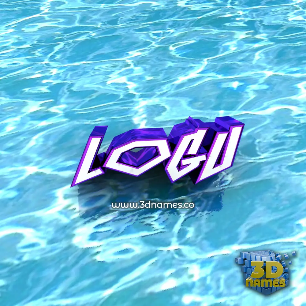 logu in Water style - 3D name wallpaper