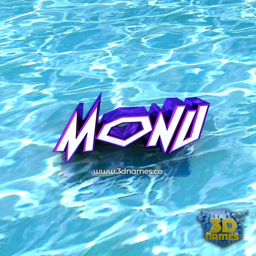 monu in Water style - 3D name wallpaper
