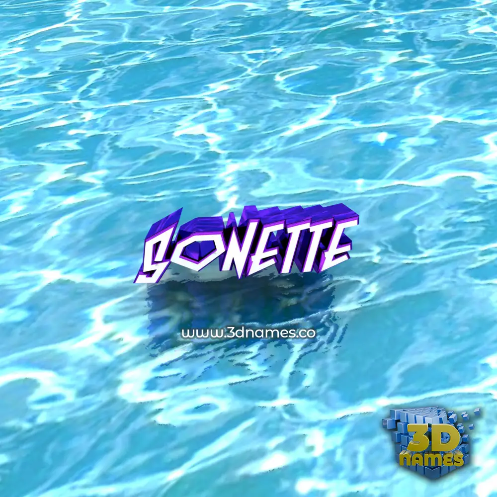 sonette in Water style - 3D name wallpaper sonette in Water style - 3D name wallpaper