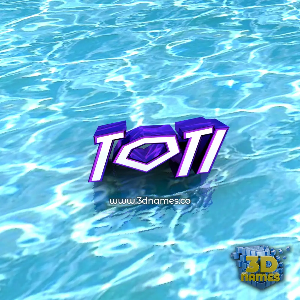 toti in Water style - 3D name wallpaper