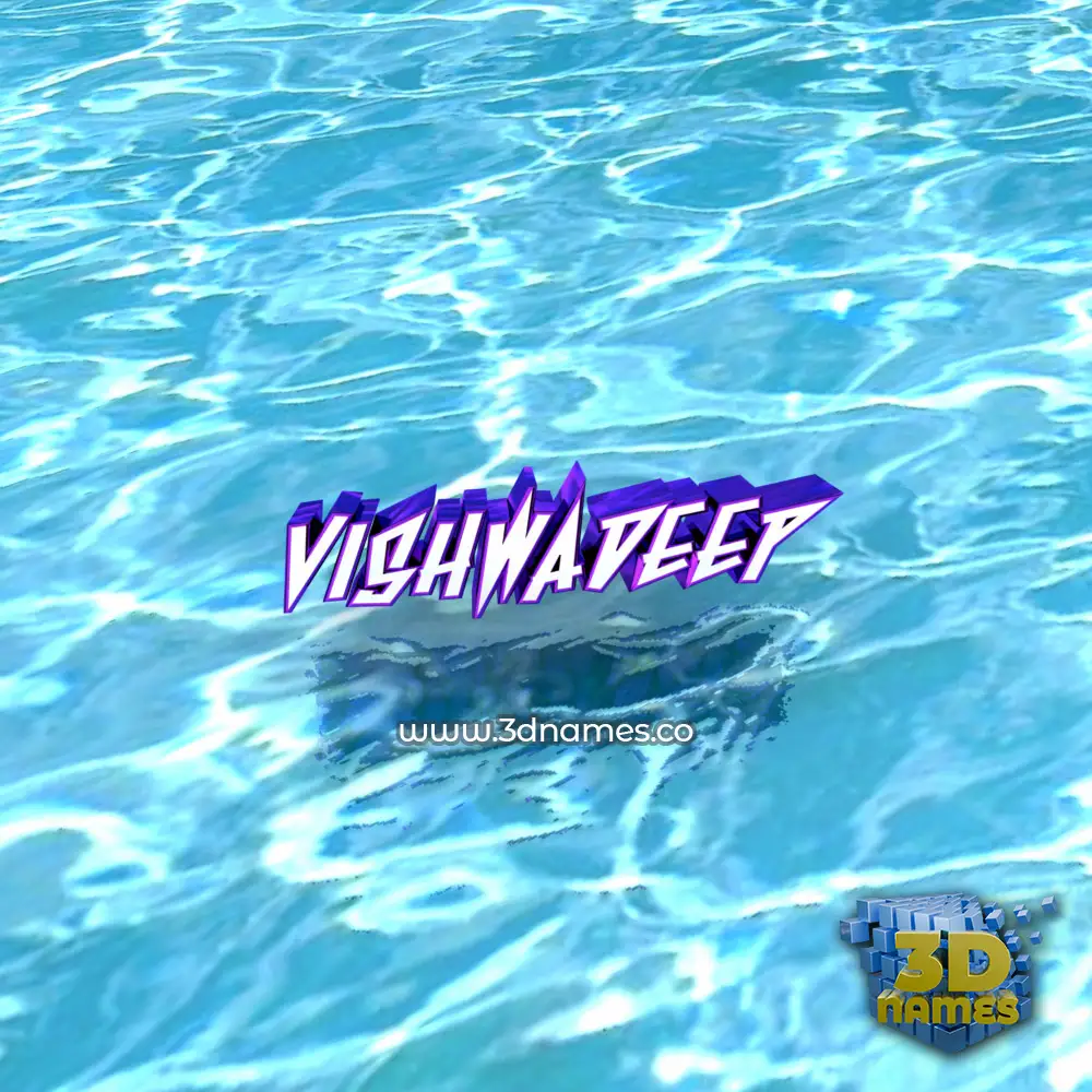 vishwadeep in Water style - 3D name wallpaper