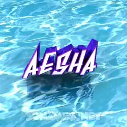 aesha in Water style - 3D name wallpaper