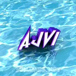 ajvi in Water style - 3D name wallpaper