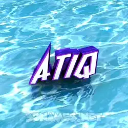 atiq in Water style - 3D name wallpaper