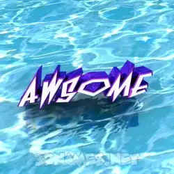 awsome in Water style - 3D name wallpaper