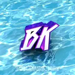 bk in Water style - 3D name wallpaper