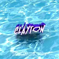 clayton in Water style - 3D name wallpaper