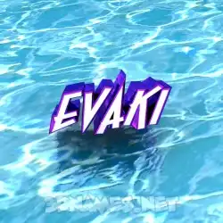 evaki in Water style - 3D name wallpaper