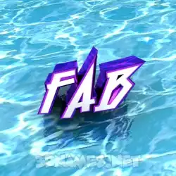 fab in Water style - 3D name wallpaper