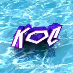 koc in Water style - 3D name wallpaper