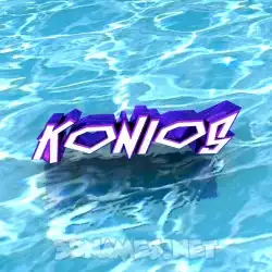 konios in Water style - 3D name wallpaper