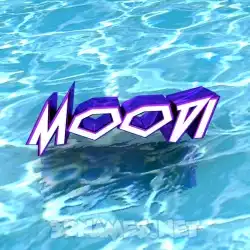 moodi in Water style - 3D name wallpaper
