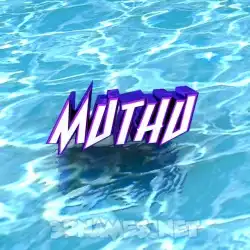 muthu in Water style - 3D name wallpaper