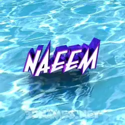 naeem in Water style - 3D name wallpaper