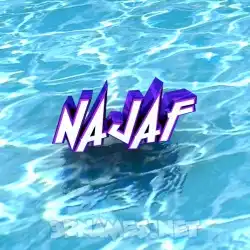 najaf in Water style - 3D name wallpaper