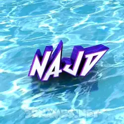 najd in Water style - 3D name wallpaper