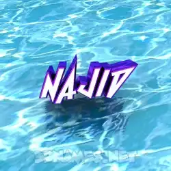 najid in Water style - 3D name wallpaper