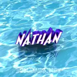 nathan in Water style - 3D name wallpaper