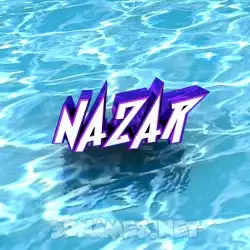 nazar in Water style - 3D name wallpaper