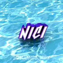 nici in Water style - 3D name wallpaper