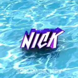 nick in Water style - 3D name wallpaper