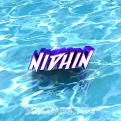 nidhin in Water style - 3D name wallpaper