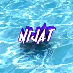nijat in Water style - 3D name wallpaper
