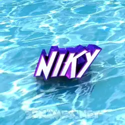 niky in Water style - 3D name wallpaper
