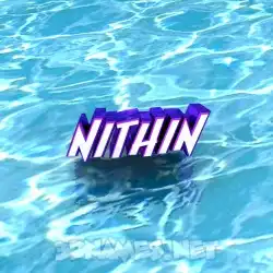 nithin in Water style - 3D name wallpaper