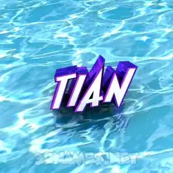 tian in Water style - 3D name wallpaper