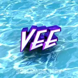 vee in Water style - 3D name wallpaper