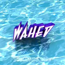 wahed in Water style - 3D name wallpaper