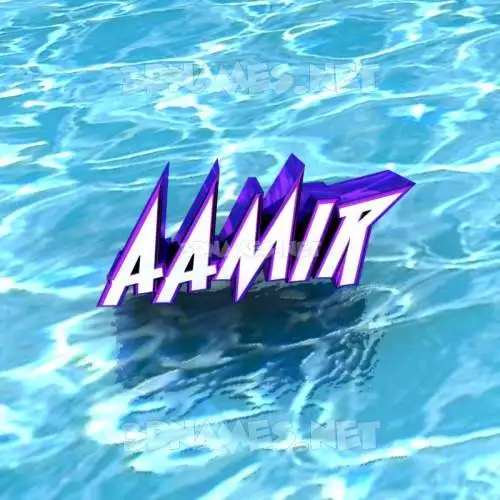 aamir in Water style - 3D name wallpaper