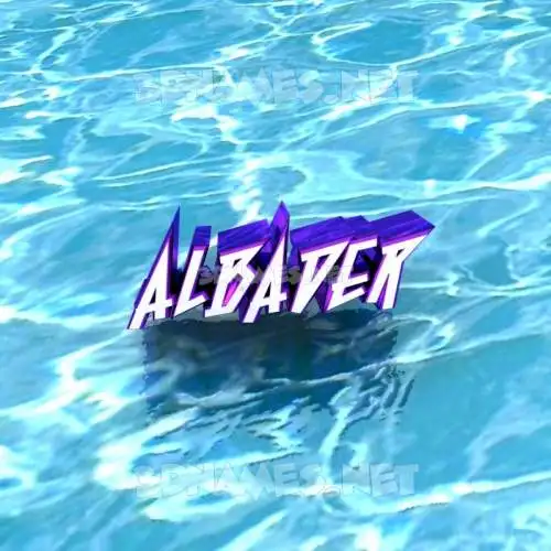 albader in Water style - 3D name wallpaper